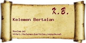 Kelemen Bertalan névjegykártya