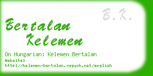 bertalan kelemen business card